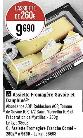 assiette fromagère savoie et dauphiné ou assiette fromagère franche compté