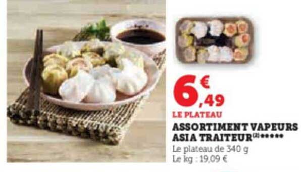 assortiment vapeurs asia traiteur