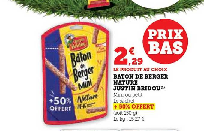 bâton de berger nature justin bridou