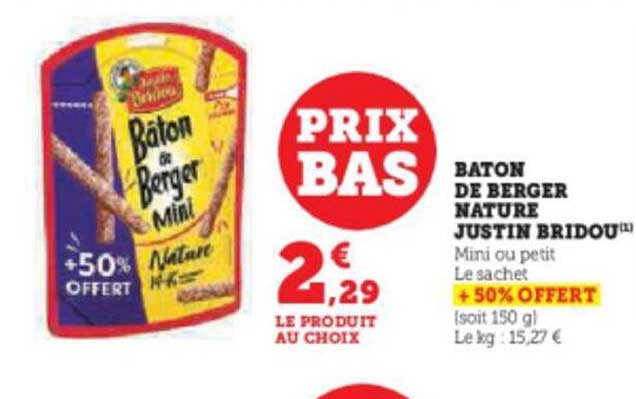 bâton de berger nature justin bridou