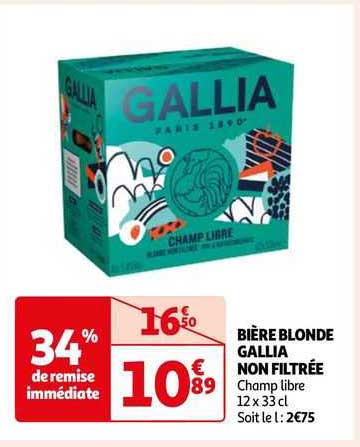 Bière Blonde Gallia Non Filtrée