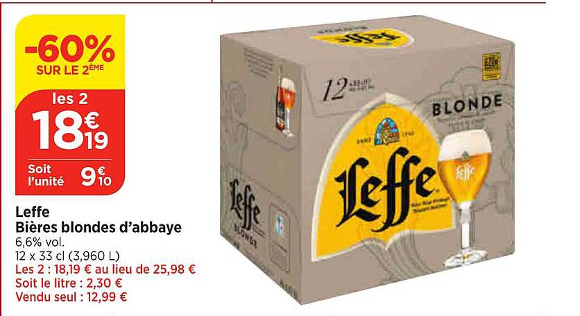 Bières Blondes D'abbaye Leffe