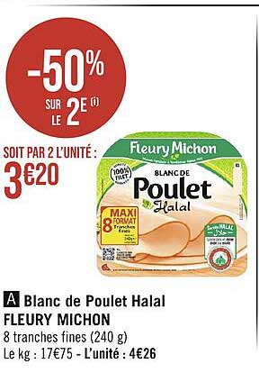 blanc de poulet halal fleury michon