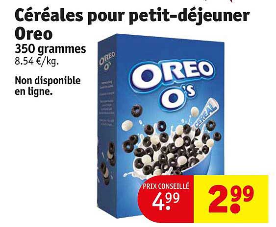céréales pour petit-déjeuner oreo