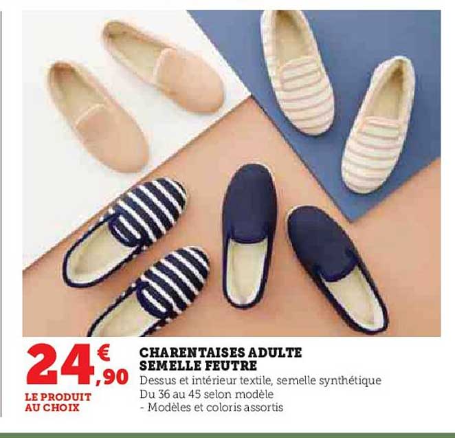 charentaises adulte semelle feutre