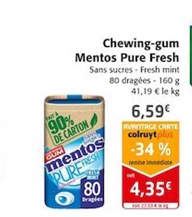 chewing-gum mentos pure fresh