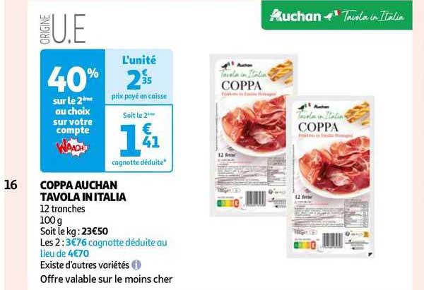 coppa auchan tavola in italia