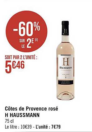 Côtes De Provence Rosé H Haussmann