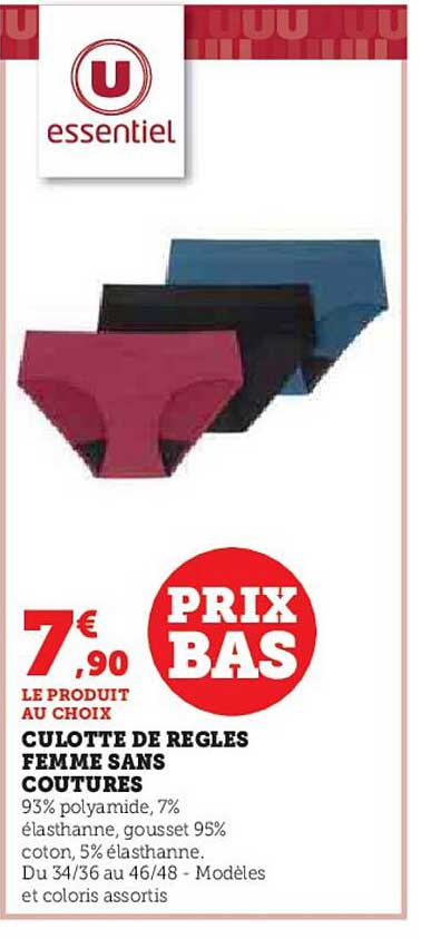 culotte de règles femme sans coutures u essentiel