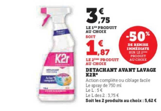 détachant avant lavage k2r