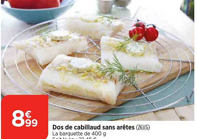 dos de cabillaud sans arêtes