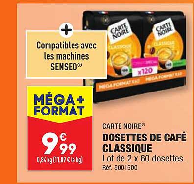 Dosettes De Café Classique Carte Noire