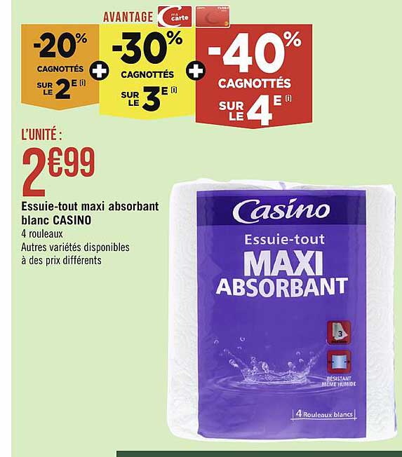 Essuie-tout Maxi Absorbant Blanc Casino
