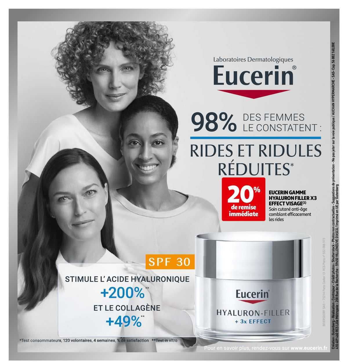 eucerin gamme hyaluron filler x3 effect visage