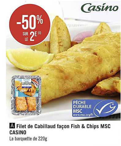 Filet De Cabillaud Façon Fish & Chips Msc Casino