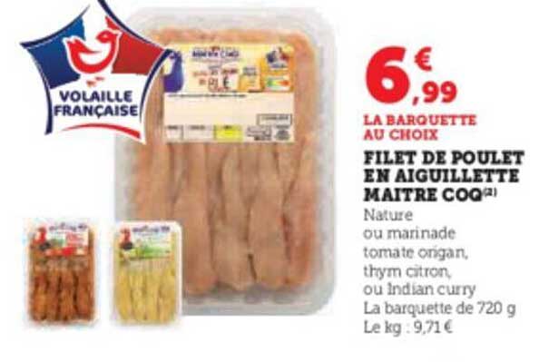 filet de poulet en aiguillette maître coq