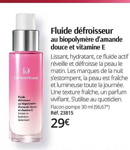 fluide défroisseur au biopolymère d'amande douce et vitamine e