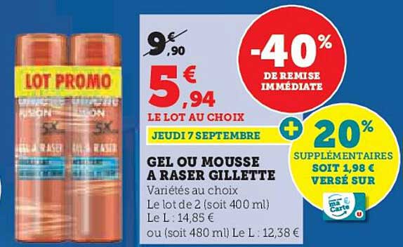 gel ou mousse à raser gillette