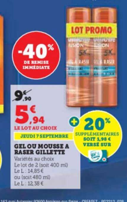 Gel Ou Mousse à Raser Gillette