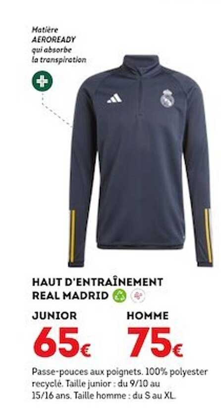 haut d'entraînement real madrid