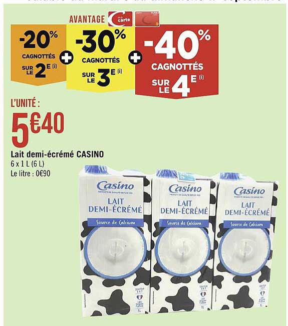 lait demi-écrémé casino
