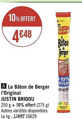 le bâton de berger l'original justin bridou