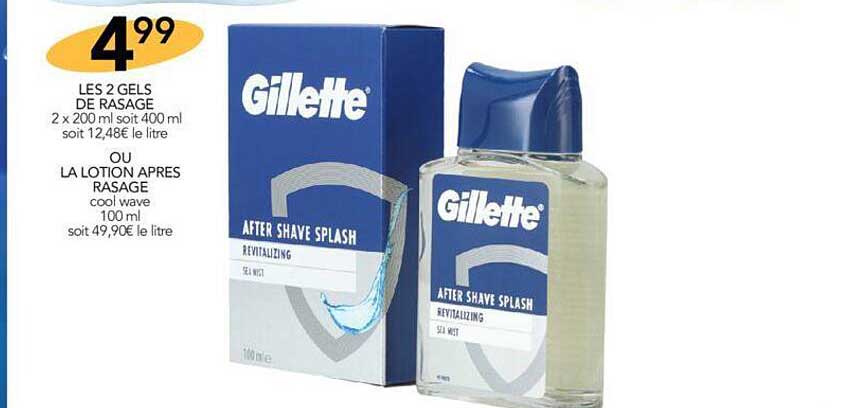 les 2 gels de rasage ou la lotion après rasage gillette