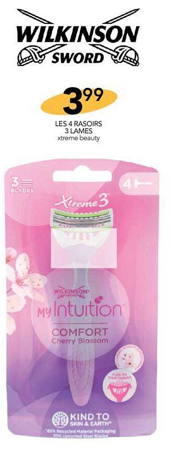 les 4 rasoirs 3 lames wilkinson sword