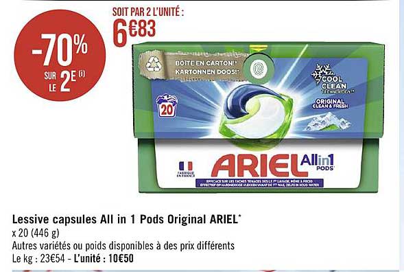 lessive capsules all in 1 pods original ariel