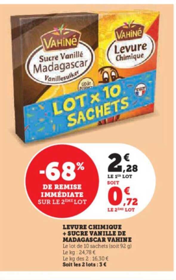 levure chimique + sucre vanille de madagascar vahiné