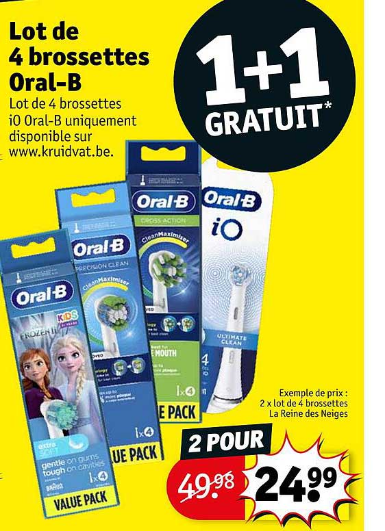 lot de 4 brossettes oral-b