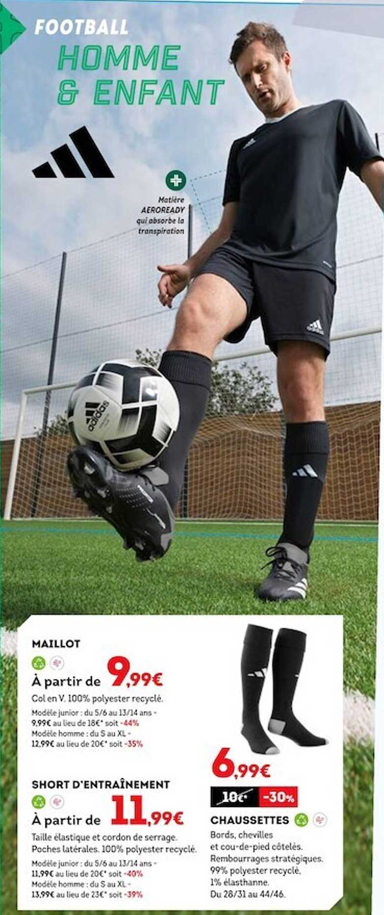 maillot, short d'entraînement, chaussettes adidas