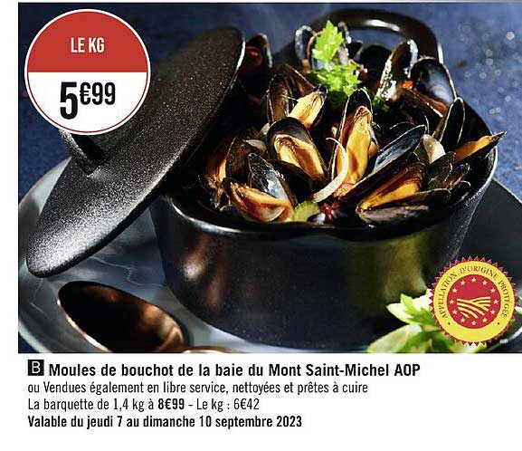 moules de bouchot de la baie du mont saint-michel aop