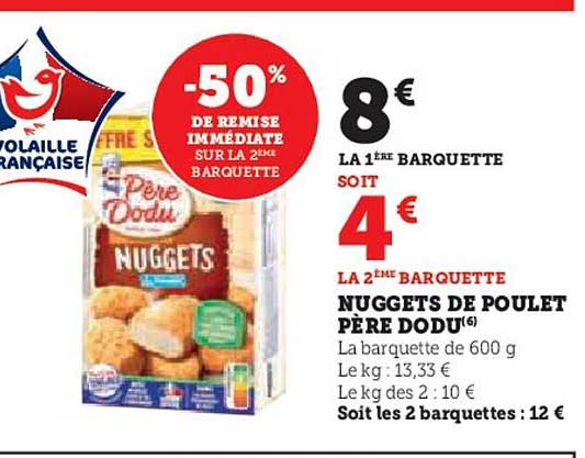 nuggets de poulet père dodu