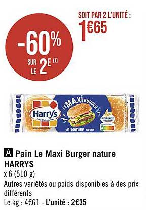 Pain Le Maxi Burger Naure Harrys