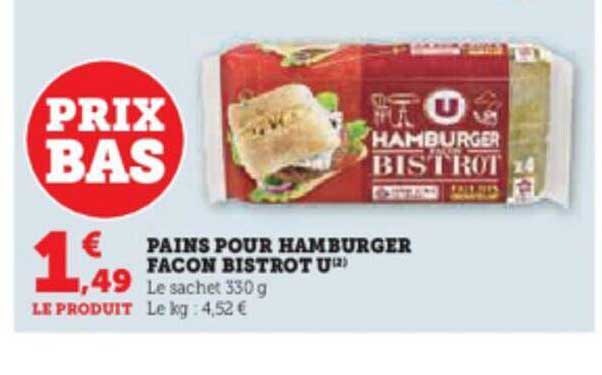 pains pour hamburger façon bistrot u