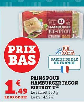 pains pour hamburger façon bistrot u