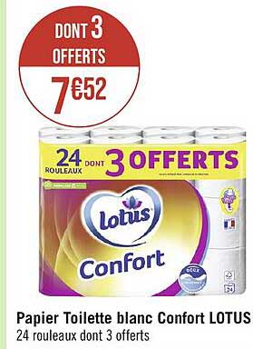 Papier Toilette Blanc Confort Lotus