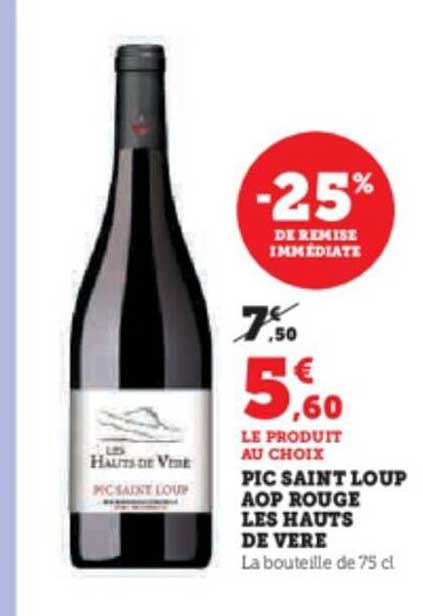 pic saint loup aop rouge les hauts de vère