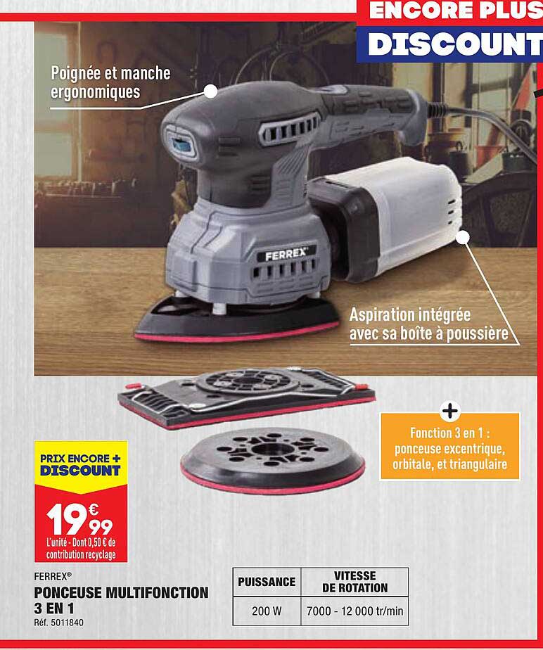 Ponceuse Multifonction 3 En 1 Ferrex