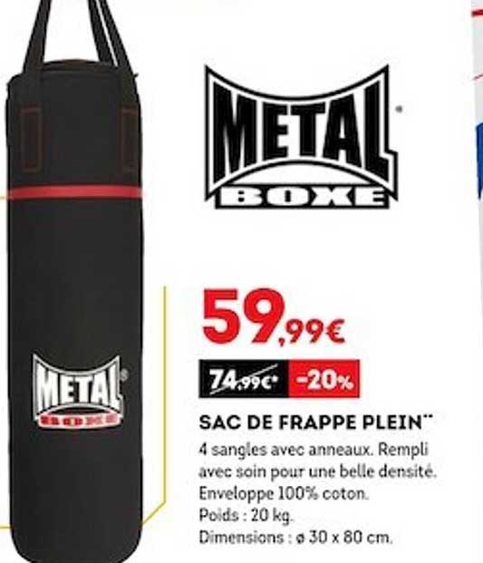 sac de frappe plein metal boxe