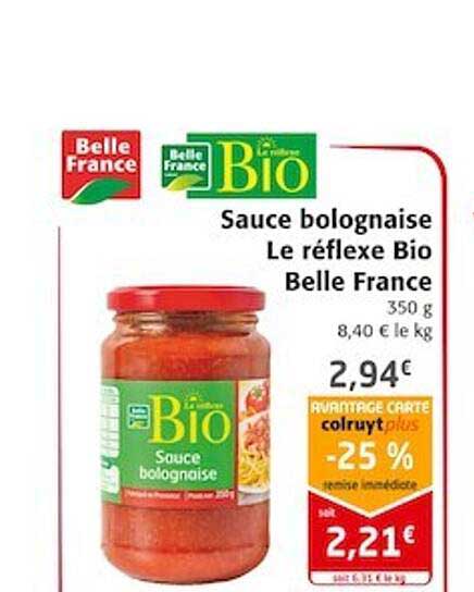 sauce bolognaise le réflexe bio belle france