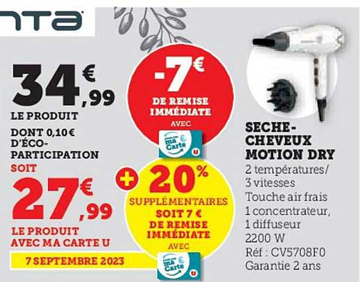 sèche-cheveux motion dry rowenta