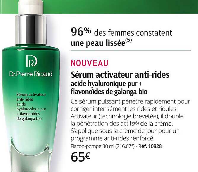 sérum activateur anti-rides acide hyaluronique pur + flavonoïdes de galanga bio