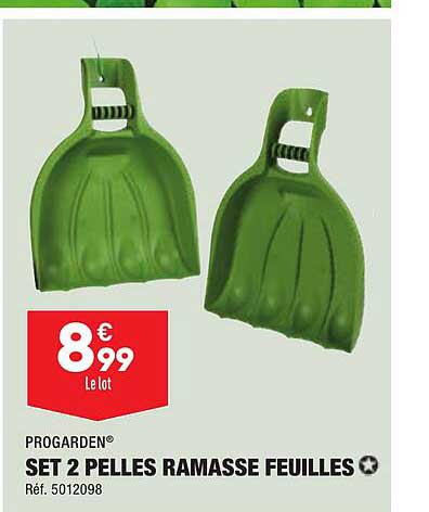 set 2 pelles ramasse feuilles progarden