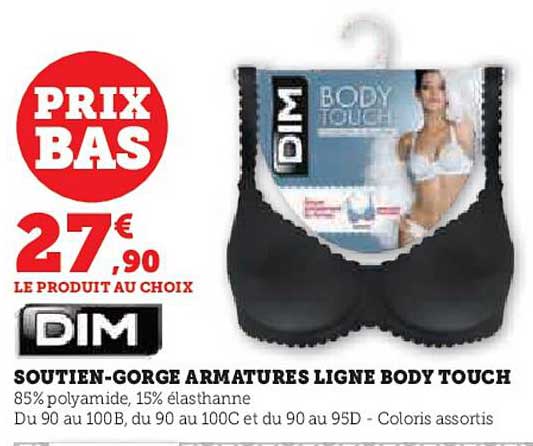 soutien-gorge armatures ligne body touch dim
