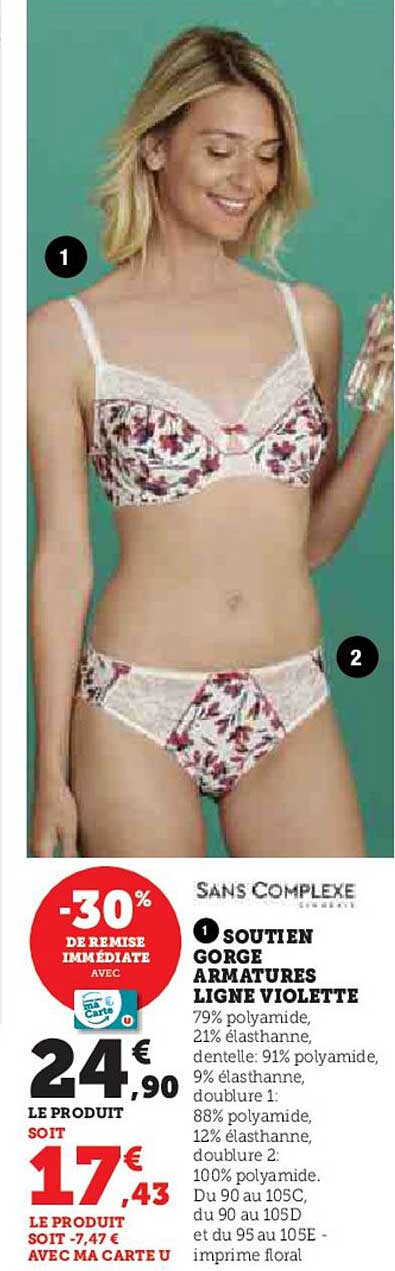 soutien gorge armatures ligne violette