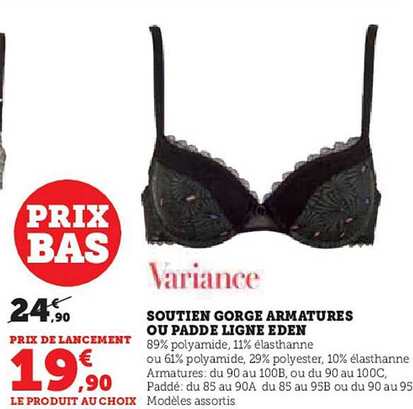 soutien gorge armatures ou padde ligne eden variance