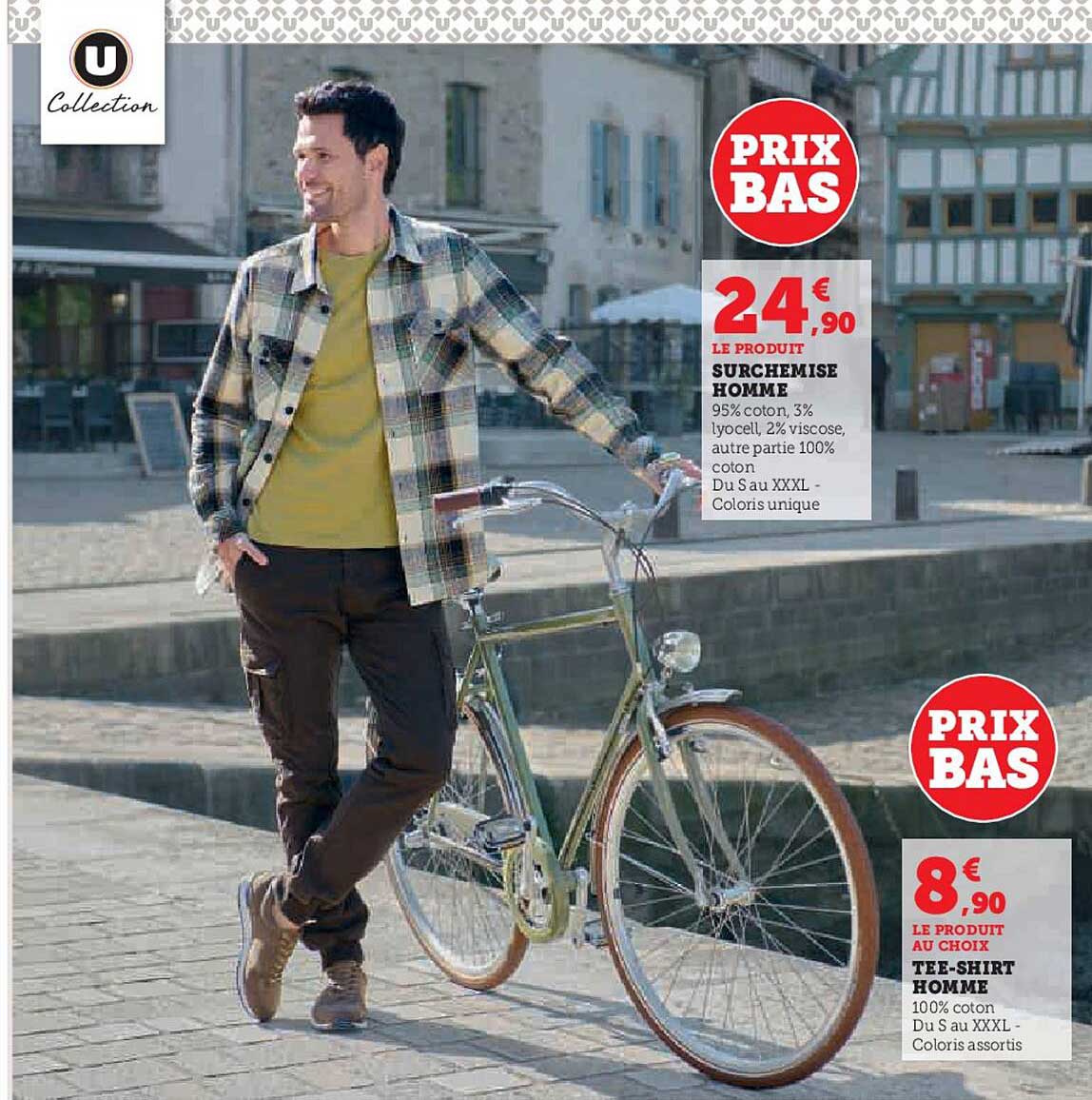 surchemise homme u collection, tee-shirt homme u collection