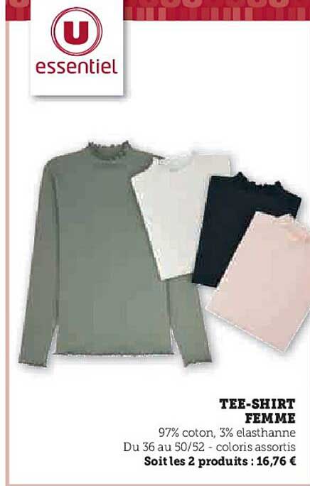 tee-shirt femme u essentiel
